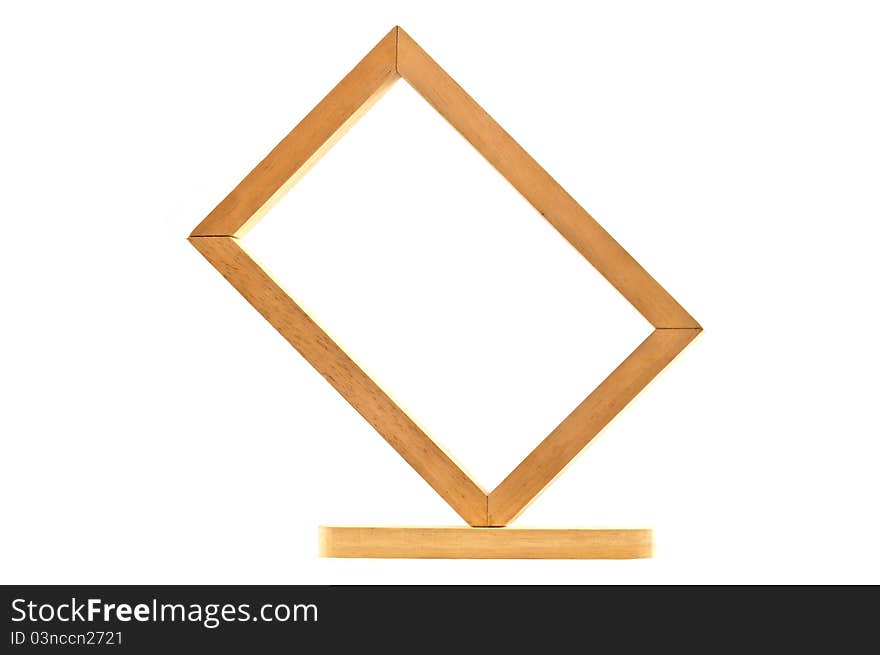 picture frame, wood plated, white background, clipping path included