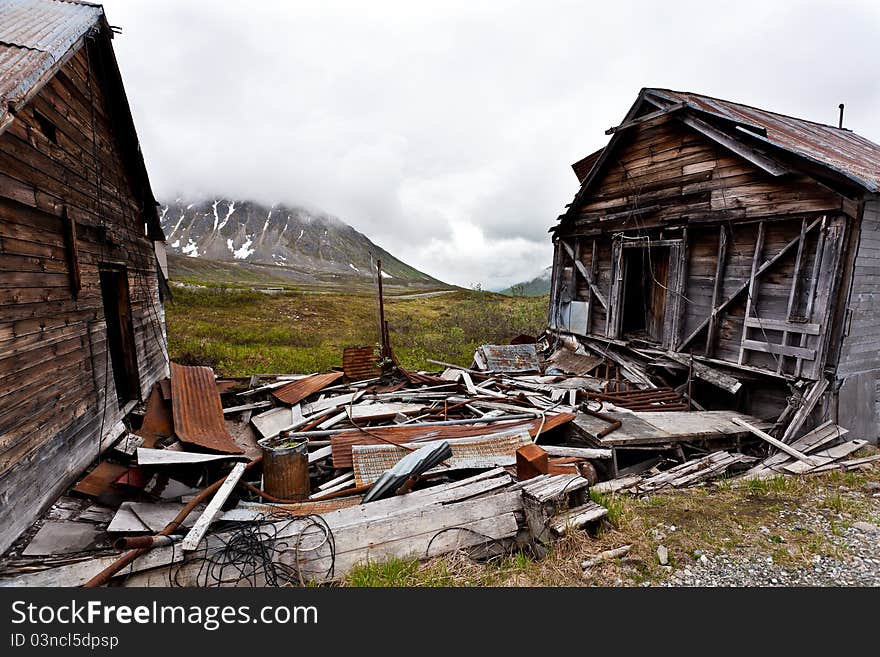 Abandoned miner houses in Alaska