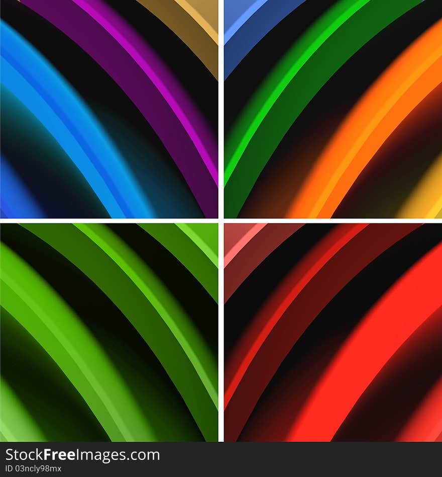 Multicolored 3d render waves abstract background. Multicolored 3d render waves abstract background.