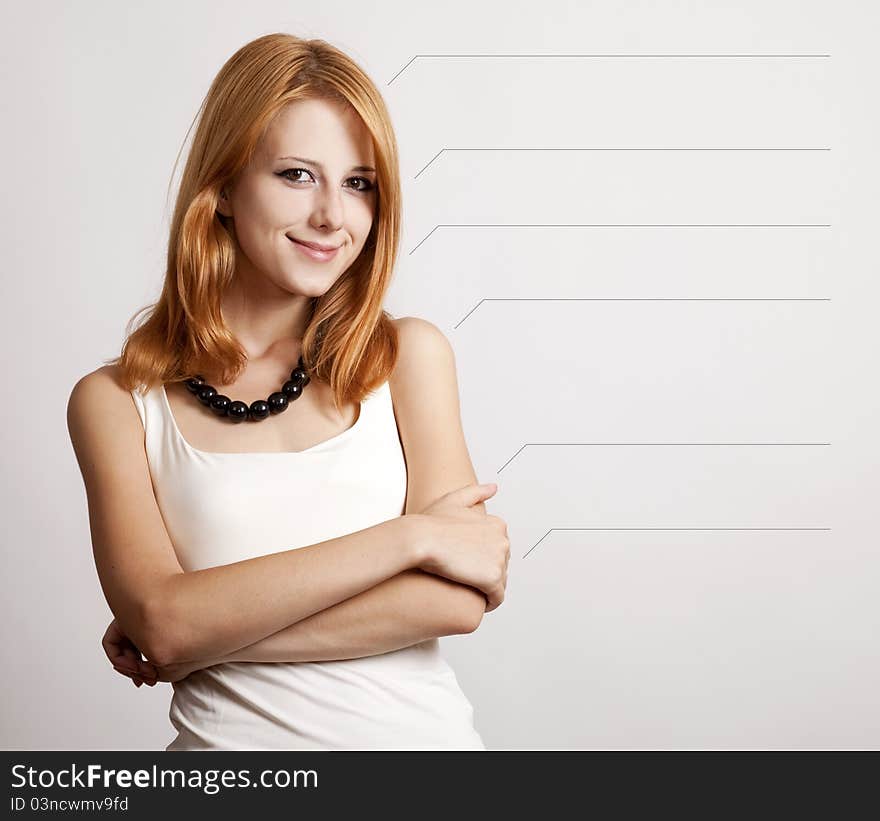 Portrait Of Cute Young Redhead Business Woman