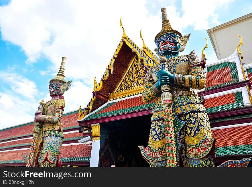 Giant statue in the temple.