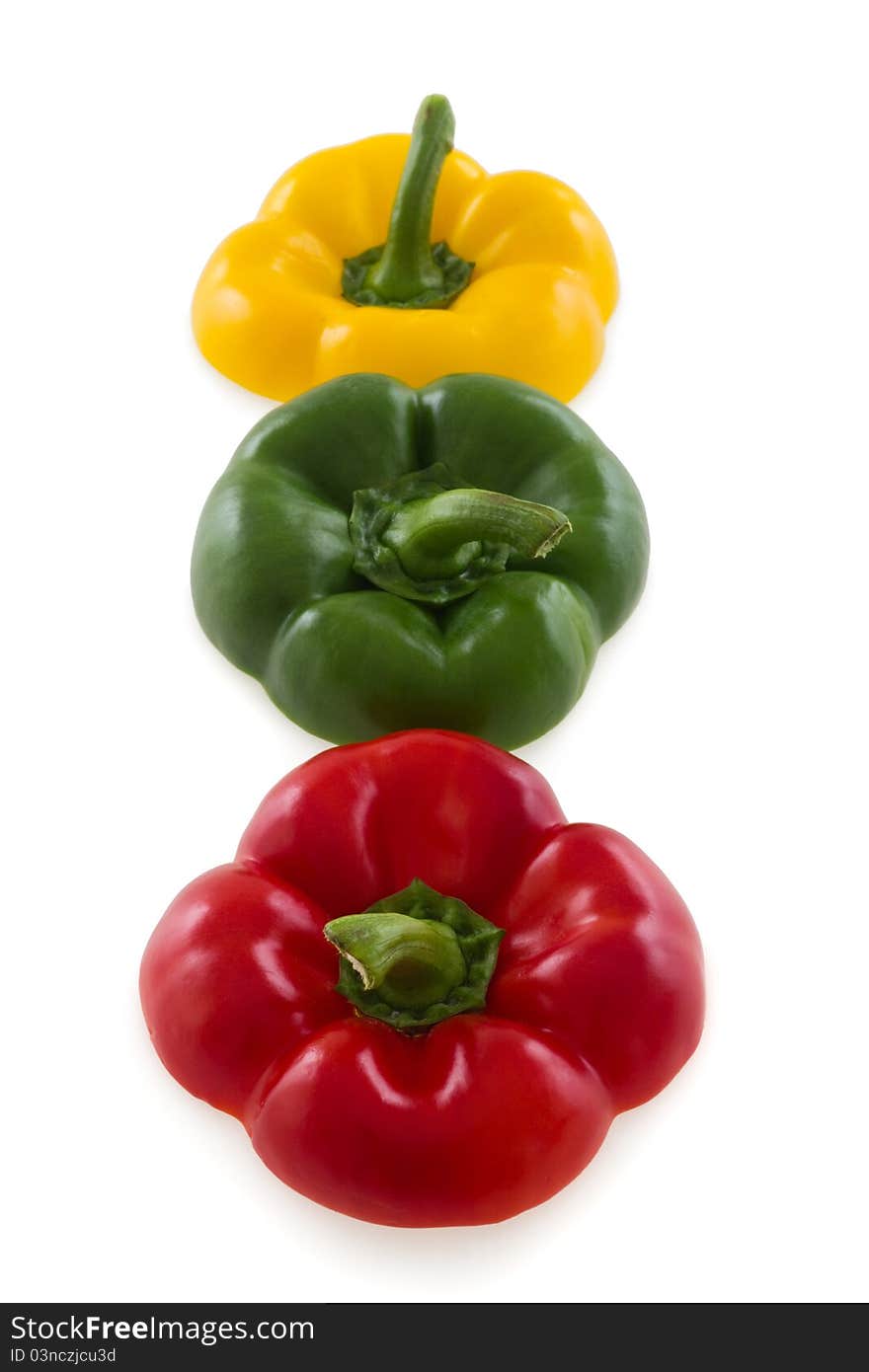 Three Colorful Pepper Bell Tops