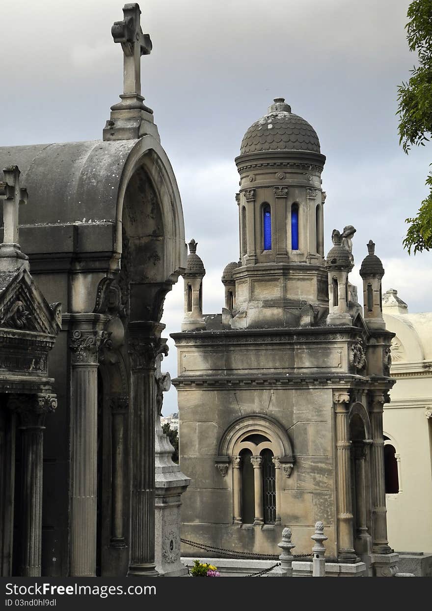 Chapels in the Saint Pierre's Cemetary of Marseille?bouches du Rhone,Provence,France. Chapels in the Saint Pierre's Cemetary of Marseille?bouches du Rhone,Provence,France