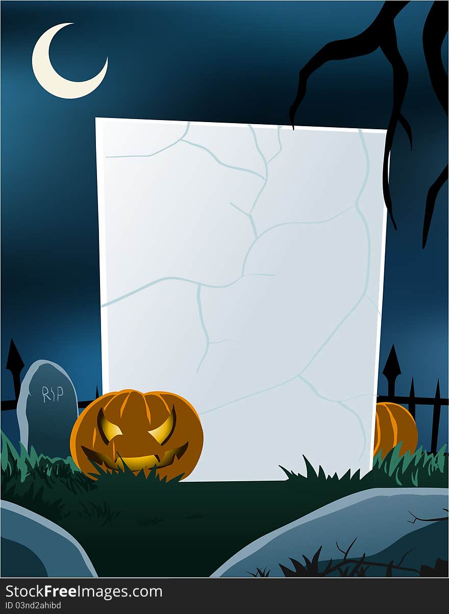 Vector of blank board in halloween theme in vertical format. All objects are in separated layers. Vector of blank board in halloween theme in vertical format. All objects are in separated layers