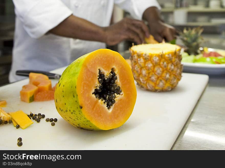 Preparing a Fruit Platter