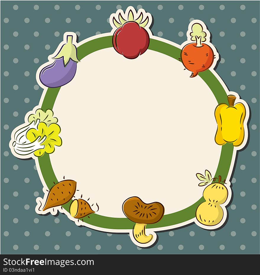 Cartoon Health Fruit And Vegetable Card