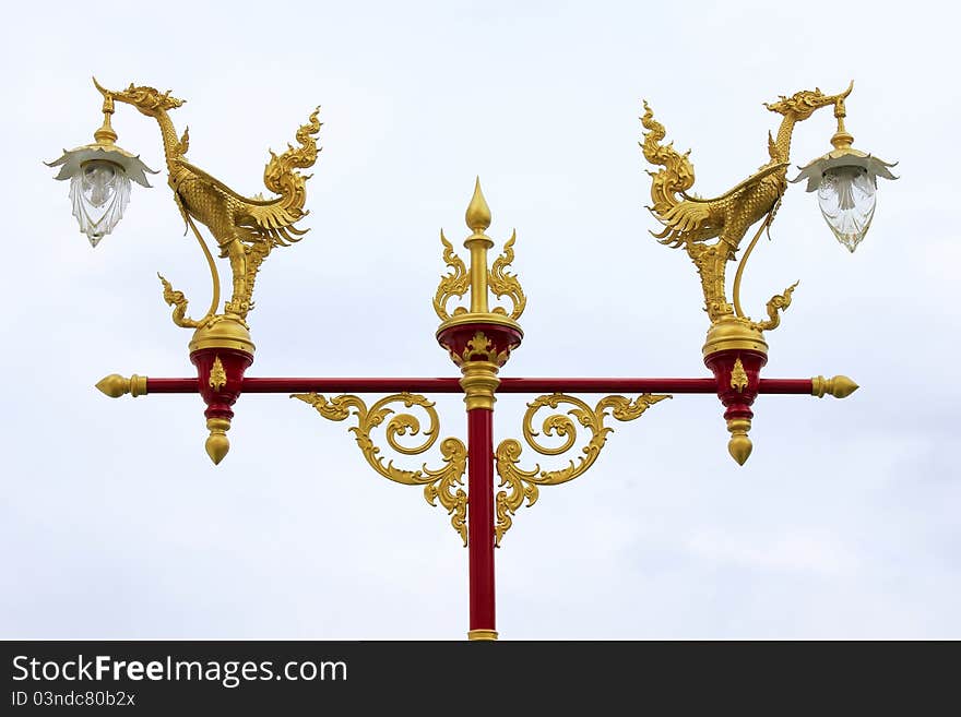 Couple swan lamp at Wat Mahathat, Bangkok, Thailand. Couple swan lamp at Wat Mahathat, Bangkok, Thailand