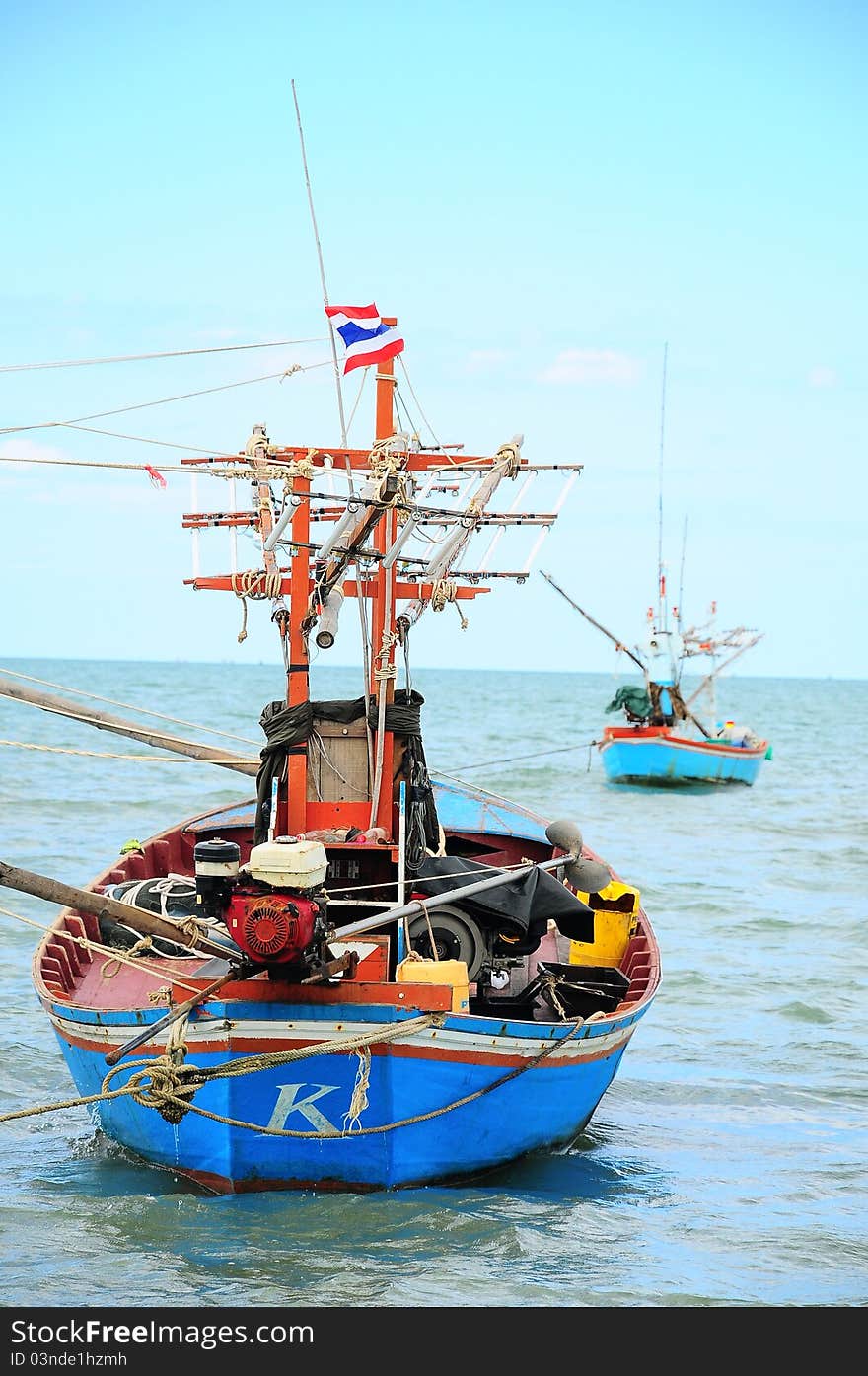 Traditional fishing boats in Thailand