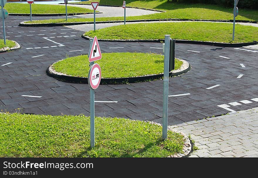 Traffic signs on the road