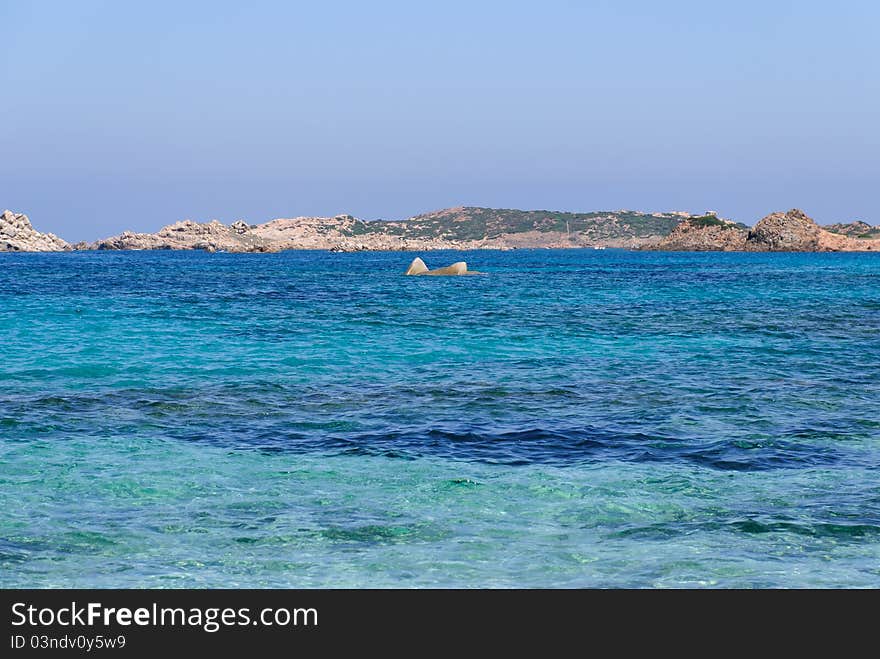 Blue sea on the island La Maddalena in Sardinia. Blue sea on the island La Maddalena in Sardinia