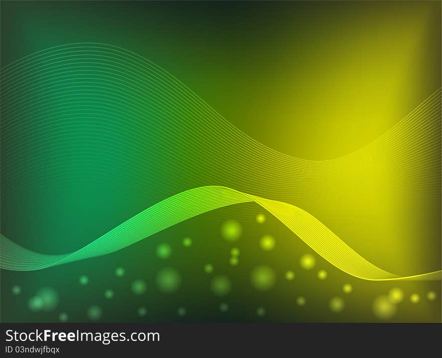 Background with blended lines, wavy tape and bubbles (vector)