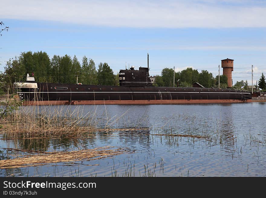 Docked submarine