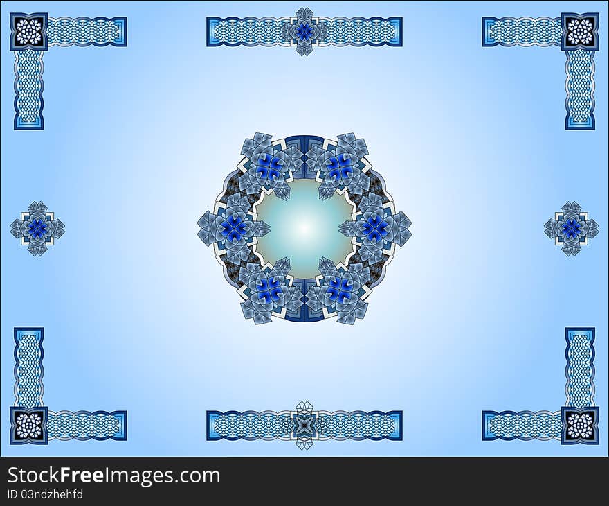 Blue celtic ornamental design