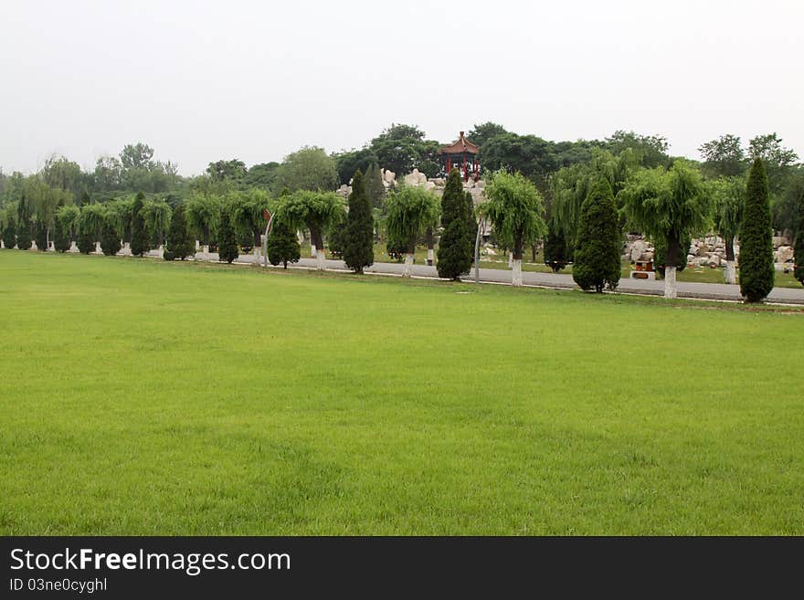 Lawn in a park in china