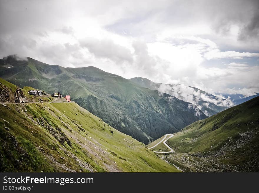 A beautiful view of Transfagarasan valley. A beautiful view of Transfagarasan valley