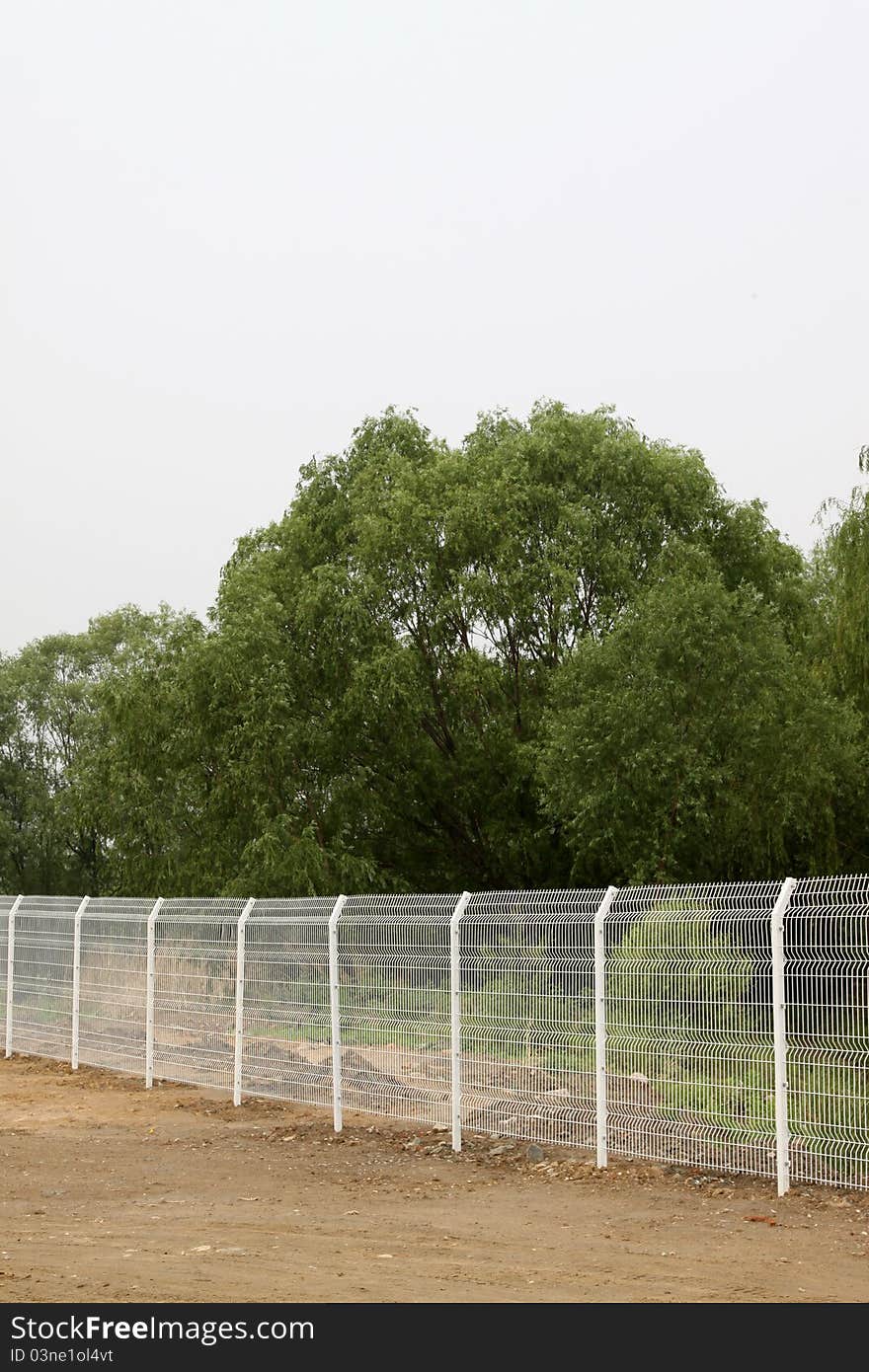 Barbed wire in a park