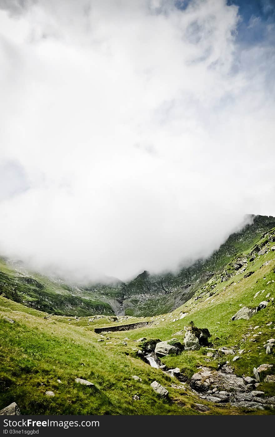 Valley with fog