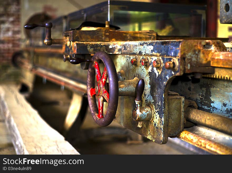 Old machinery in an abandoned factory