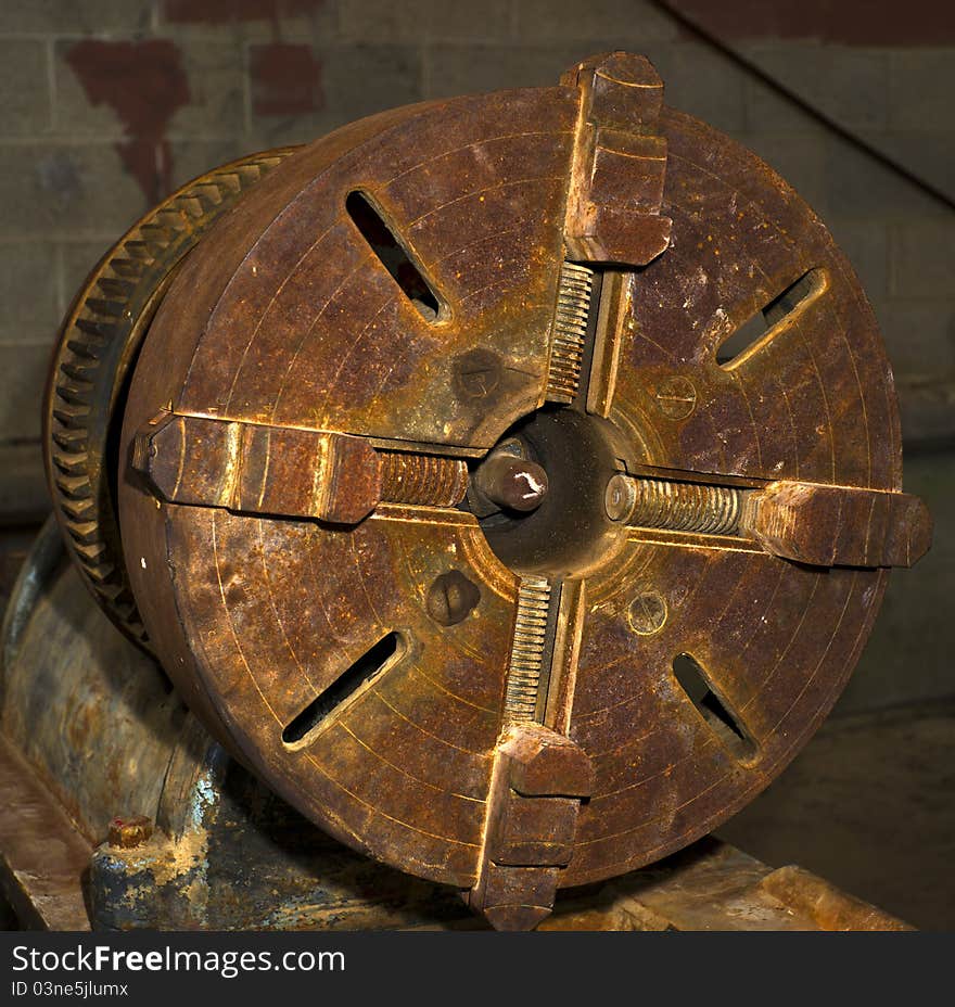 Old machinery in an abandoned factory