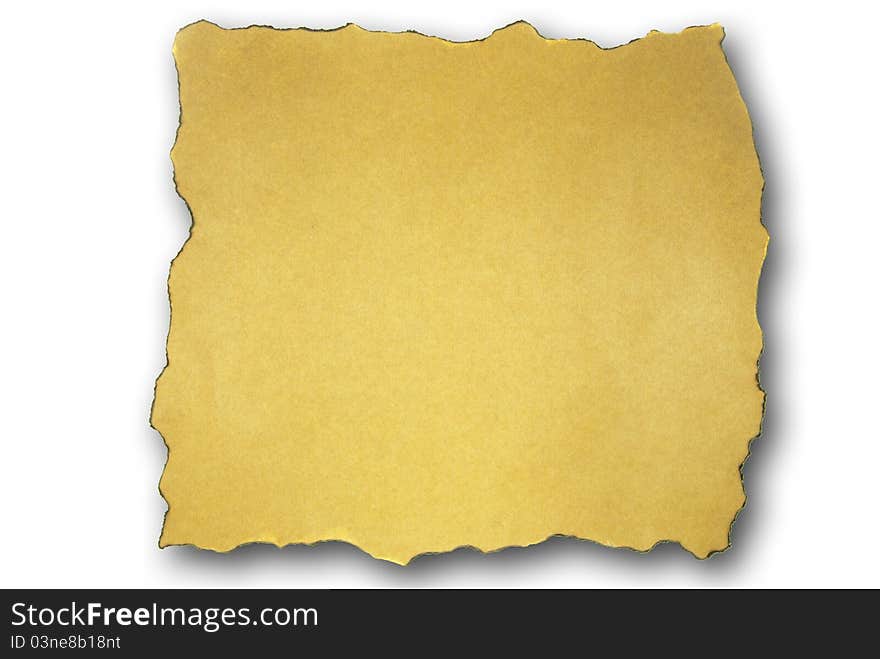 Blank brown Paper with Burned Edges.