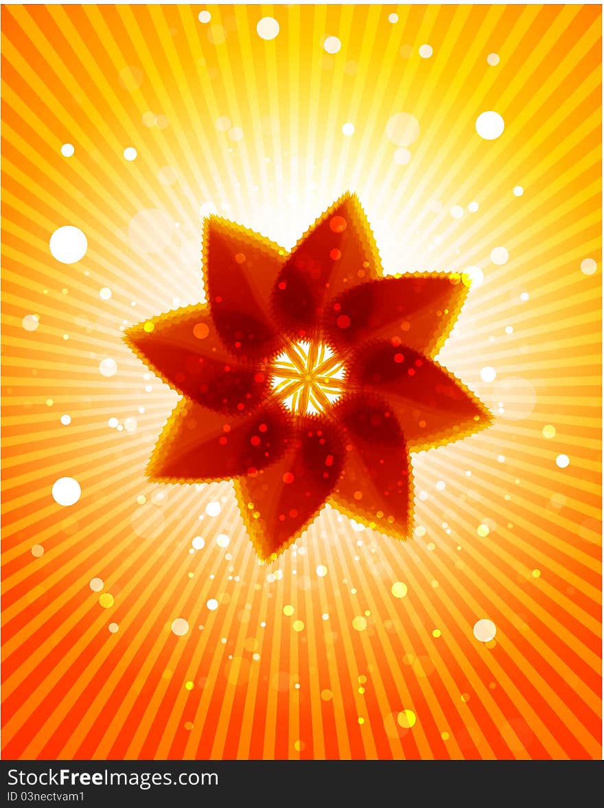 Orange shiny vector background