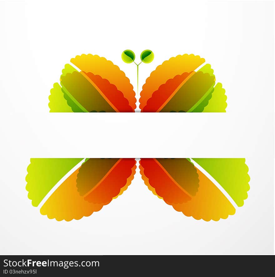 Vector Nature Leaf Butterfly Concept