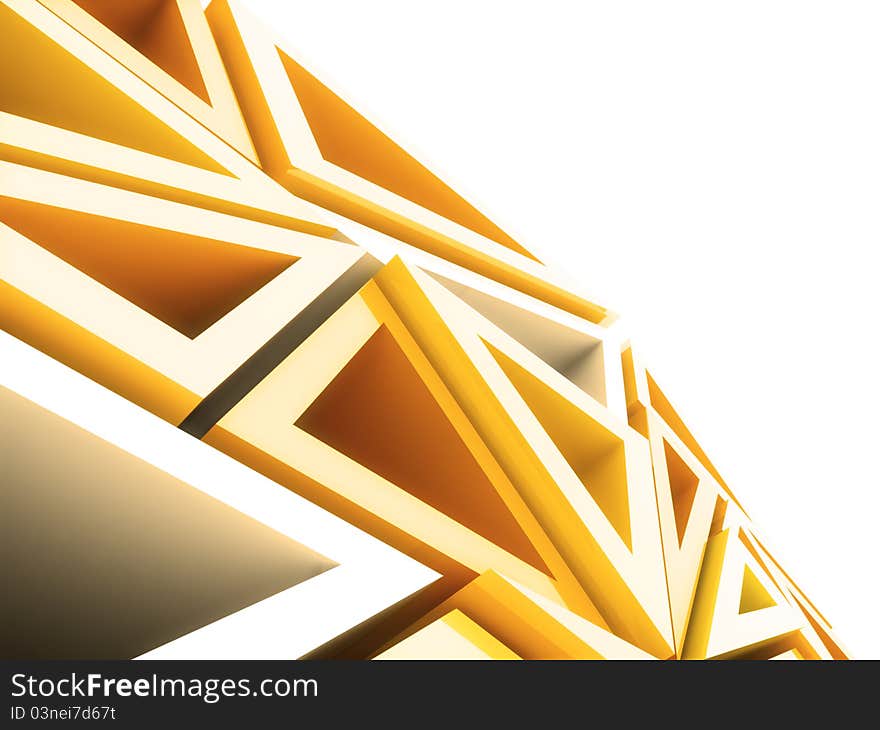 Abstract geometrical background with orange triangles and copyspace