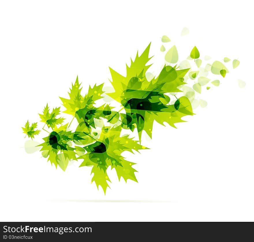 Abstract Leaves. Nature  Background