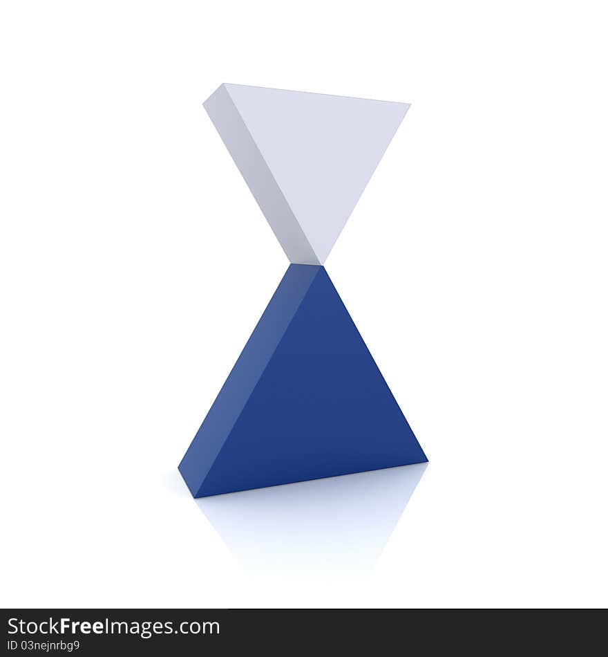 Concept of perfectl balance with two triangles(blue collection)