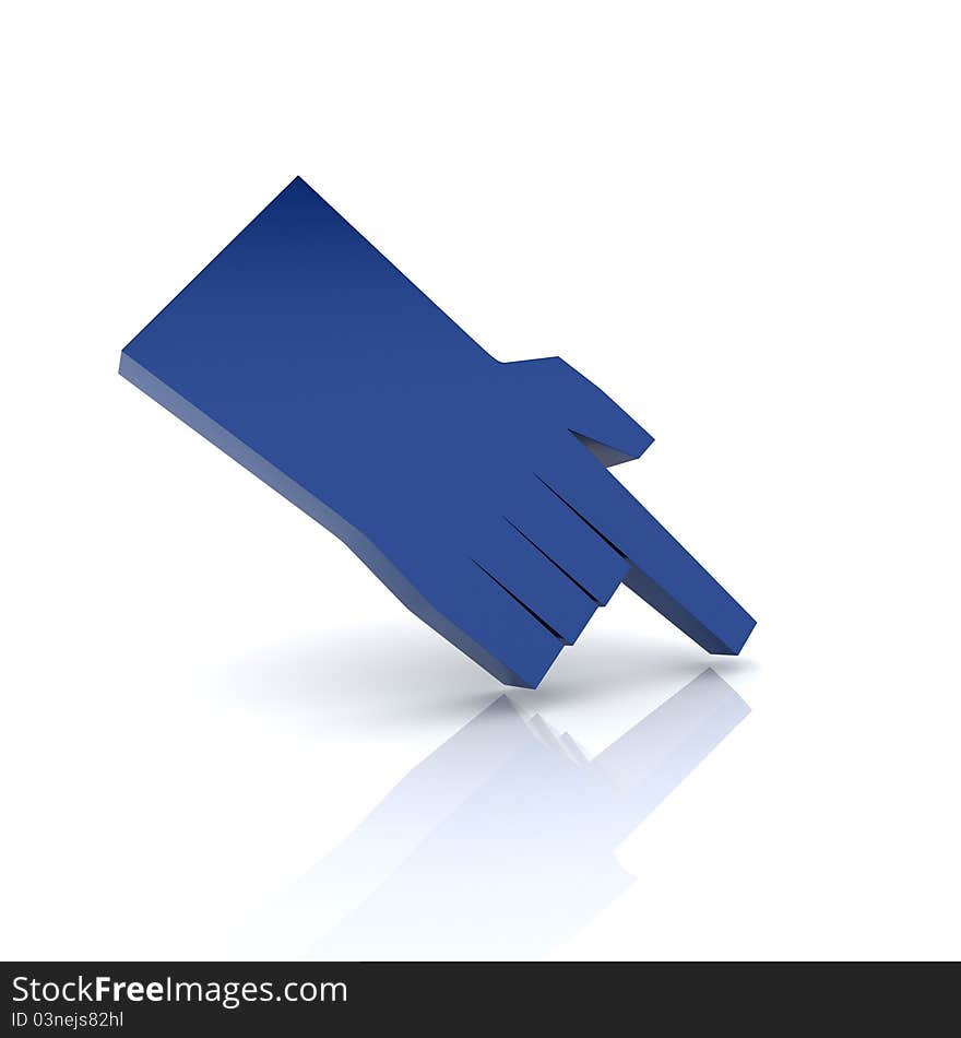 Illustration with pointing blue hand (blue collection). Illustration with pointing blue hand (blue collection)