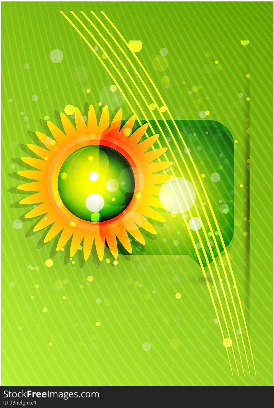 Sun With Leaves. Nature Concept