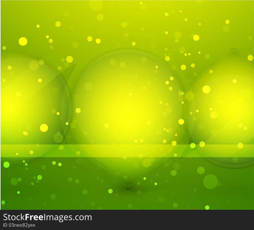 Green glass sphere vector background