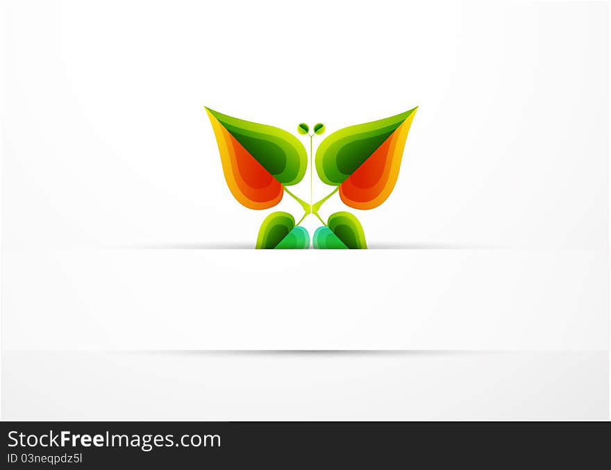 Vector nature leaf butterfly concept