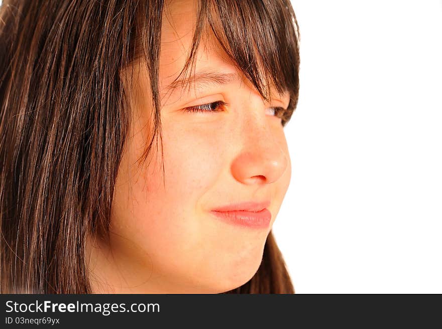 Italian model young girl crying with sad depressed face punishment. Italian model young girl crying with sad depressed face punishment