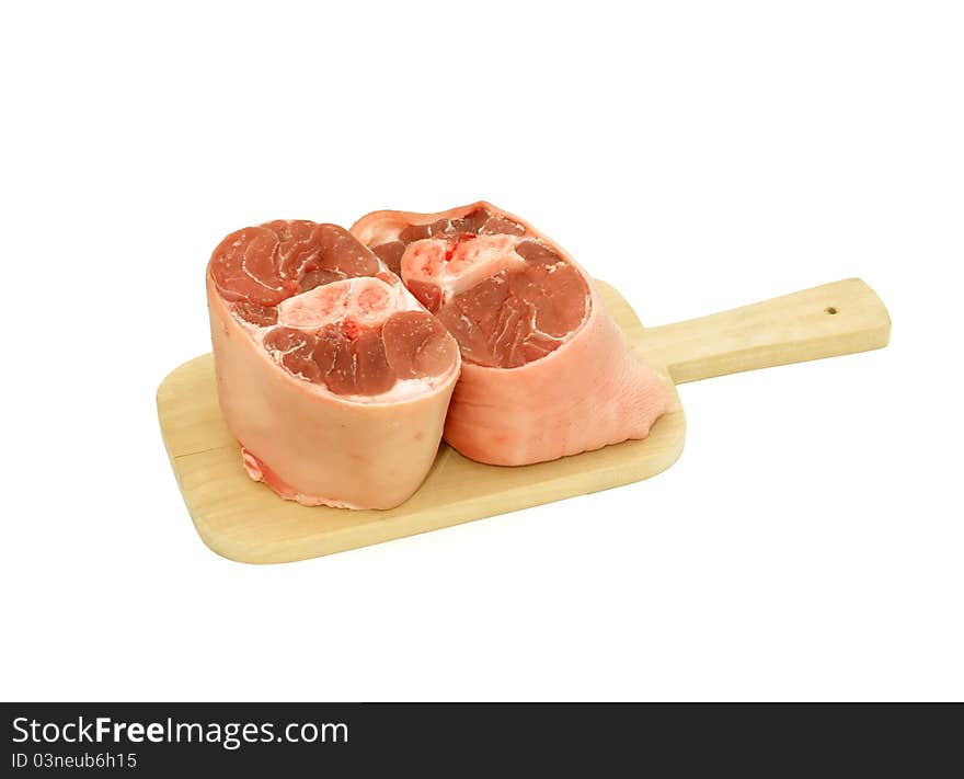 Raw meat of a leg isolated on white background