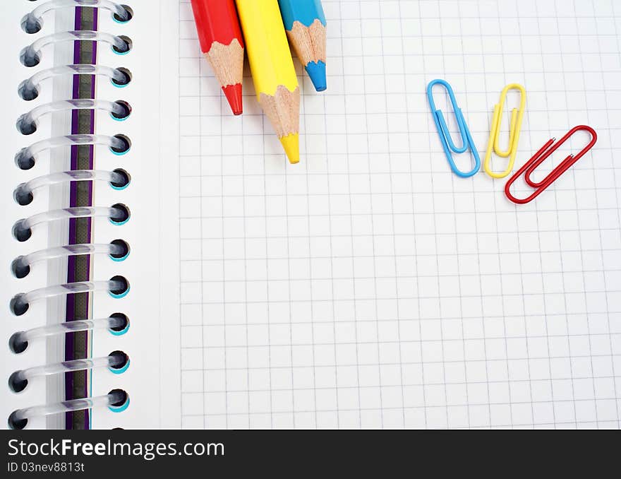 Set of pencils, post-its and other useful supplies for the school