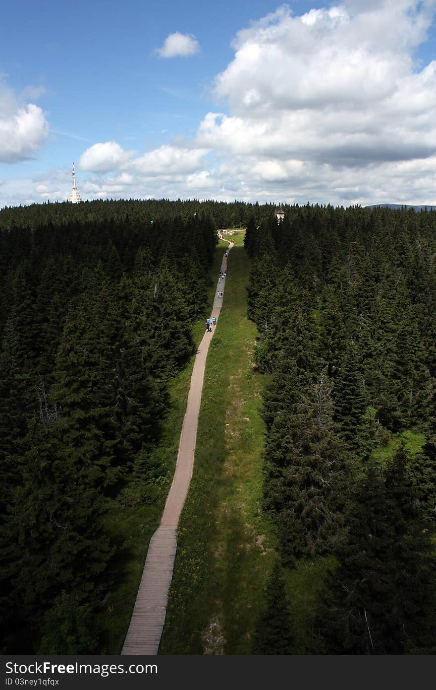 View from lookout to mountains