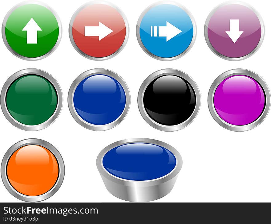 Color buttons vector