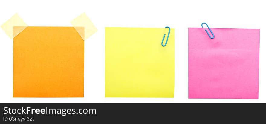 Sticky notes isolated on white background