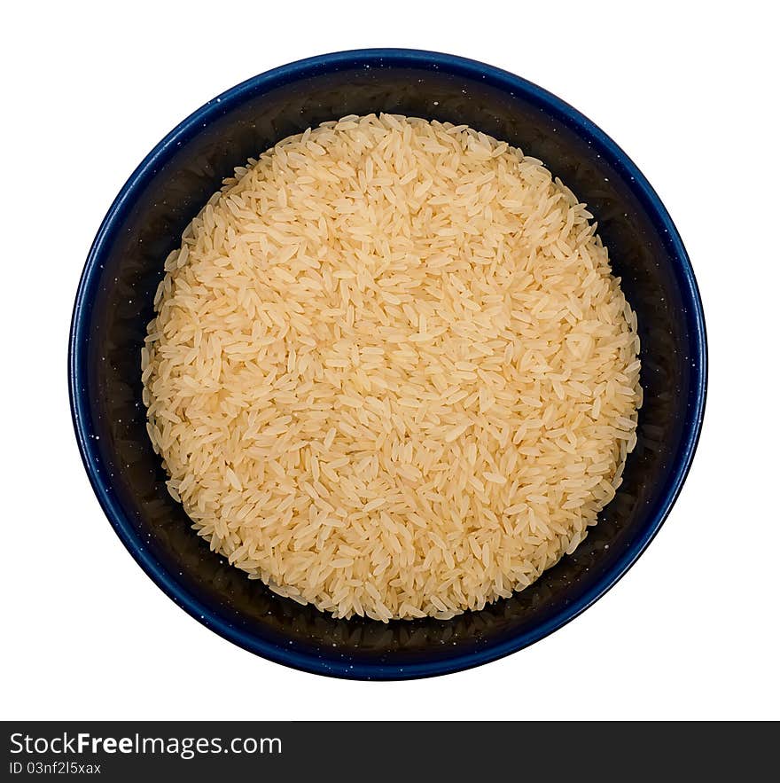 Bowl of rice top view