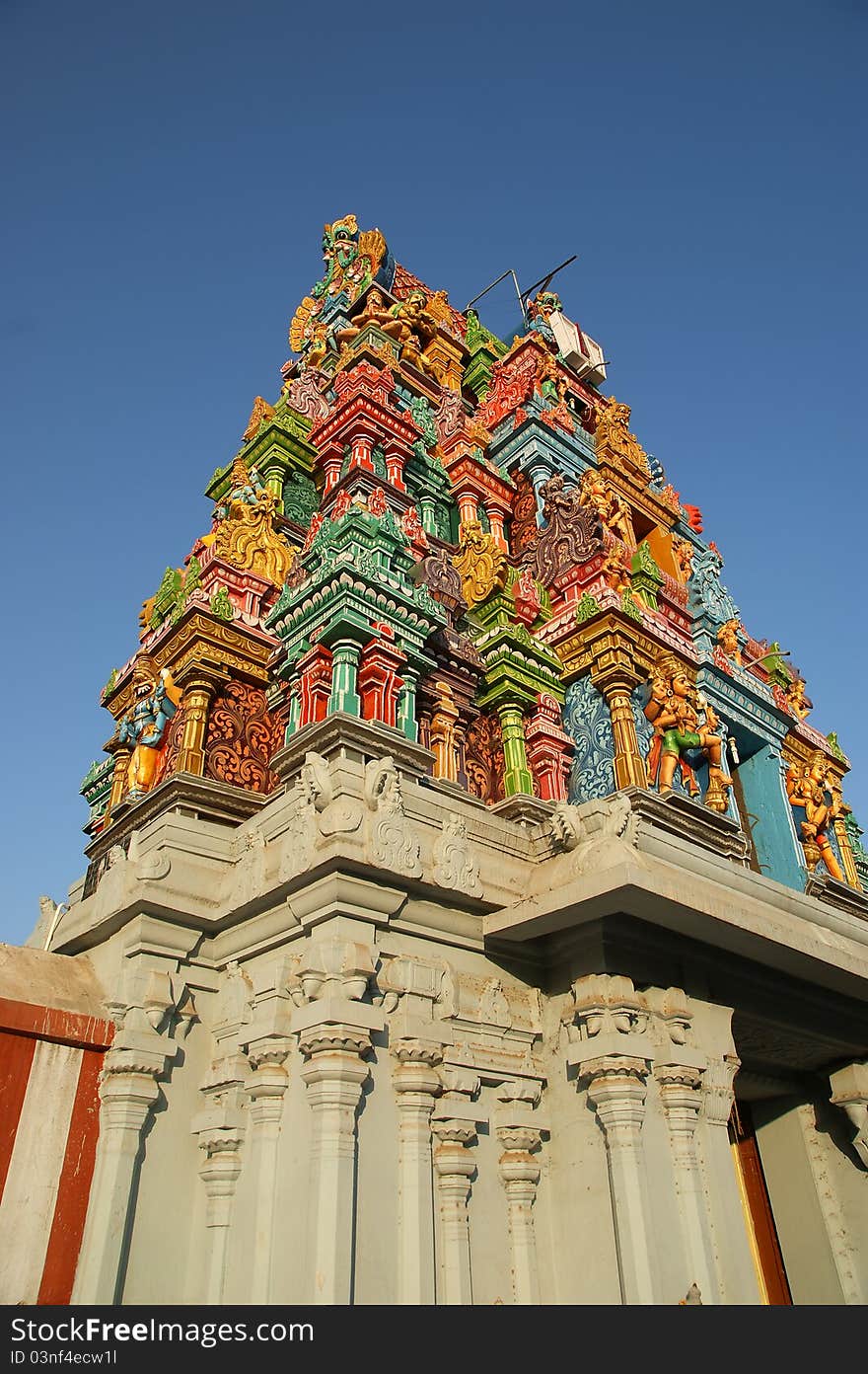 Traditional statues of gods and goddesses in the Hindu temple, south India, Kerala