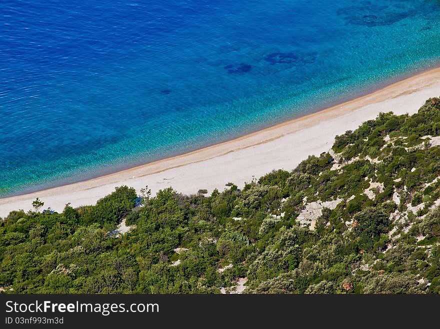 Croatian Beach aerial - sand and pebbles