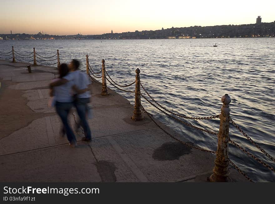 Istanbul Strait, Uskudar coastline. Turkey. Istanbul Strait, Uskudar coastline. Turkey.