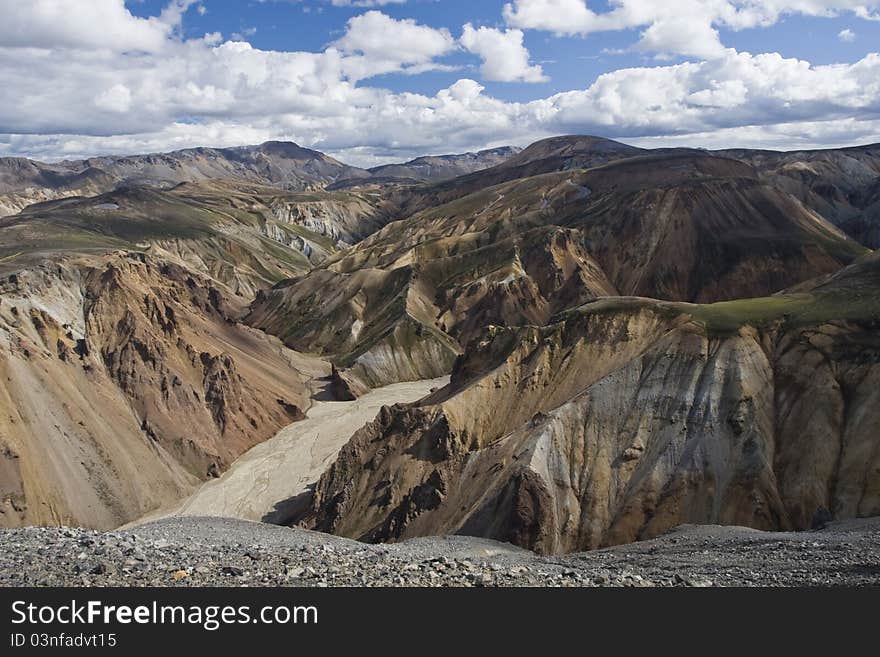 Iceland Landscape of Landmannalaugar mountains