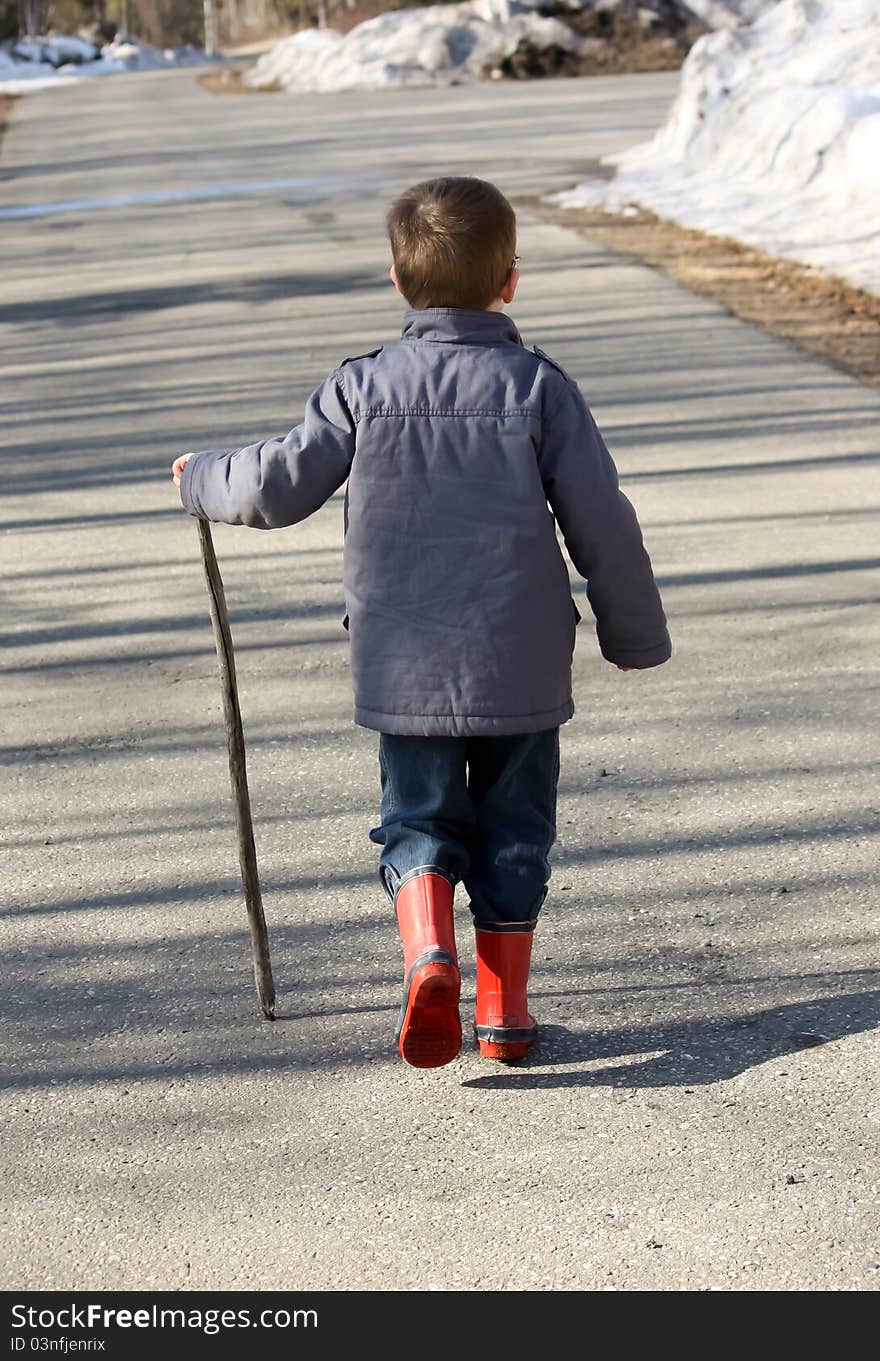 Young Boy Walking