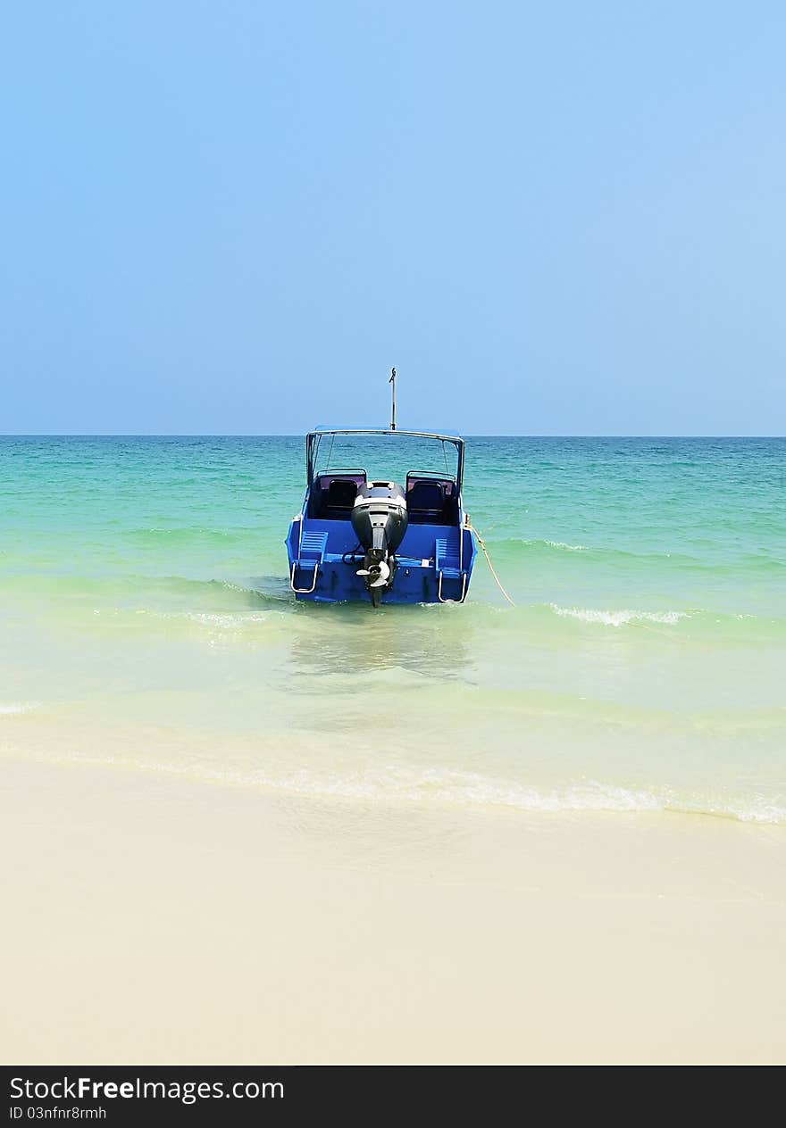 Boat on the blue sea in thailand