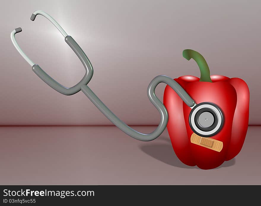 Stethoscope And Vegetable