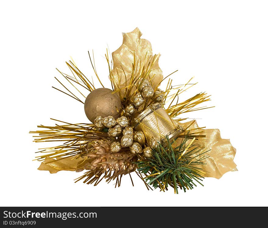 Christmas decoration with cones and foliage, spray