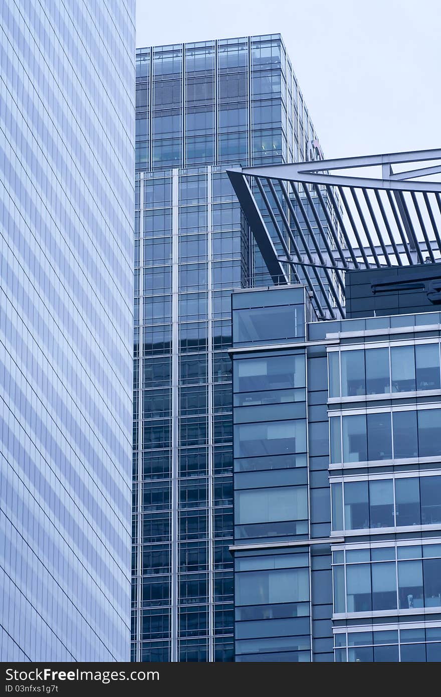 Modern high rise offices in downtown city setting - portrait. Modern high rise offices in downtown city setting - portrait