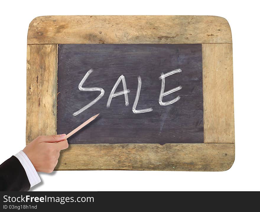 Sale Written On Blackboard